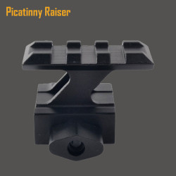 High Profile Compact Picatinny Rail Riser Mount for Red Dot Reflex Sight, 1" High, 3 Slots