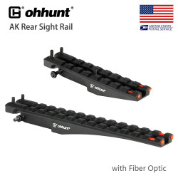ohhunt AK 47/74 and Saiga Rear Sight Rail Mount with Fiber Optic for Red Dot Sight