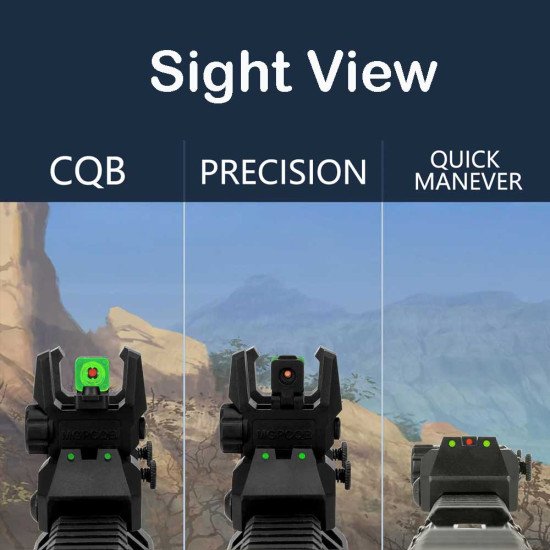 Ohhunt® Green Red Dot Flip Up Sights Fiber Optics Polymer Front Rear Back Up Sight Ohhunt® Green Red Dot Flip Up Sights Fiber Optics Polymer Front Rear Back Up Sight