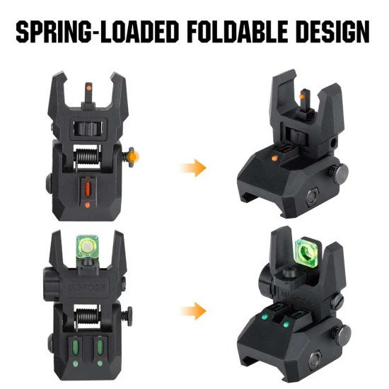 Ohhunt® Green Red Dot Flip Up Sights Fiber Optics Polymer Front Rear Back Up Sight Ohhunt® Green Red Dot Flip Up Sights Fiber Optics Polymer Front Rear Back Up Sight