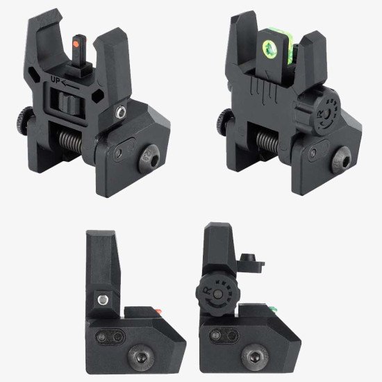 Ohhunt® Green Red Dot Flip Up Sights Fiber Optics Polymer Front Rear Back Up Sight Ohhunt® Green Red Dot Flip Up Sights Fiber Optics Polymer Front Rear Back Up Sight