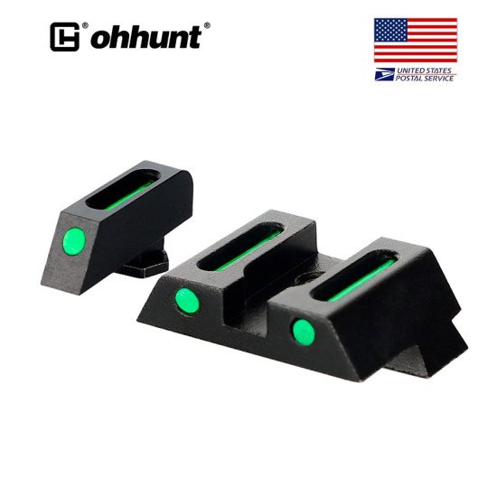 ohhunt® Green Red Fiber Optic Sight Front & Rear Sights for Glock Pistols ohhunt® Green Red Fiber Optic Sight Front & Rear Sights for Glock Pistols