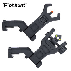 Ohhunt hhunt 45 Degree Offset Flip Up Front and Backup Rear Sight with Green Red Fiber Optic Dot