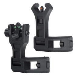 Ohhunt hhunt 45 Degree Offset Flip Up Front and Backup Rear Sight with Green Red Fiber Optic Dot