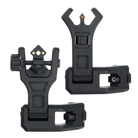 Ohhunt hhunt 45 Degree Offset Flip Up Front and Backup Rear Sight with Green Red Fiber Optic Dot