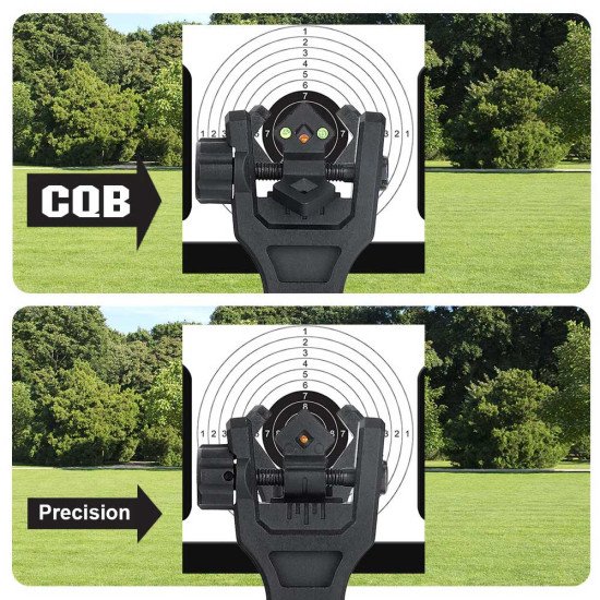 Ohhunt hhunt 45 Degree Offset Flip Up Front and Backup Rear Sight with Green Red Fiber Optic Dot