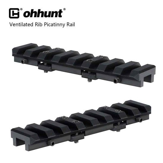 Ohhunt Ventilated Shotgun Rib Mount Picatinny Rail - 3.35 inch 8 Slot Ohhunt Ventilated Shotgun Rib Mount Picatinny Rail - 3.35 inch 8 Slot
