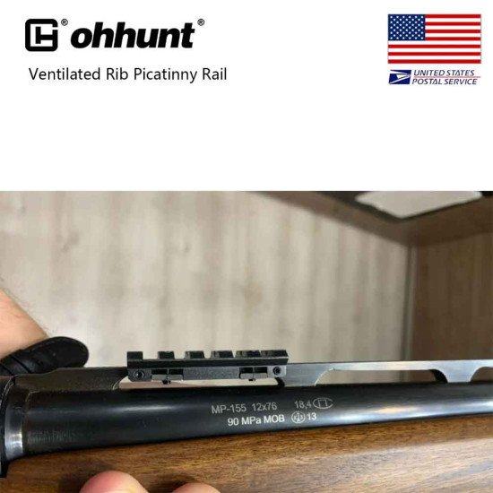 Ohhunt Ventilated Shotgun Rib Mount Picatinny Rail - 3.35 inch 8 Slot Ohhunt Ventilated Shotgun Rib Mount Picatinny Rail - 3.35 inch 8 Slot