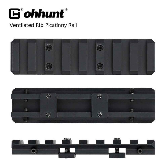 Ohhunt Ventilated Shotgun Rib Mount Picatinny Rail - 3.35 inch 8 Slot Ohhunt Ventilated Shotgun Rib Mount Picatinny Rail - 3.35 inch 8 Slot