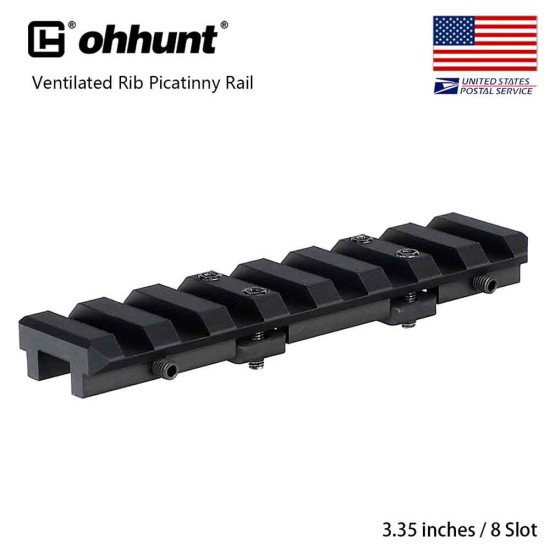 Ohhunt Ventilated Shotgun Rib Mount Picatinny Rail - 3.35 inch 8 Slot Ohhunt Ventilated Shotgun Rib Mount Picatinny Rail - 3.35 inch 8 Slot