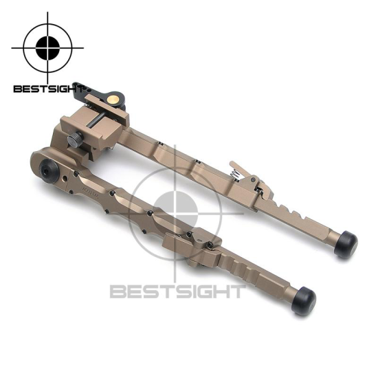 Tactical Hunting Rifle Bipod BR-4 Bolt Action Quick Detach Bipod fit 20mm Picatinny Rail for Rifle Scope Black Tan