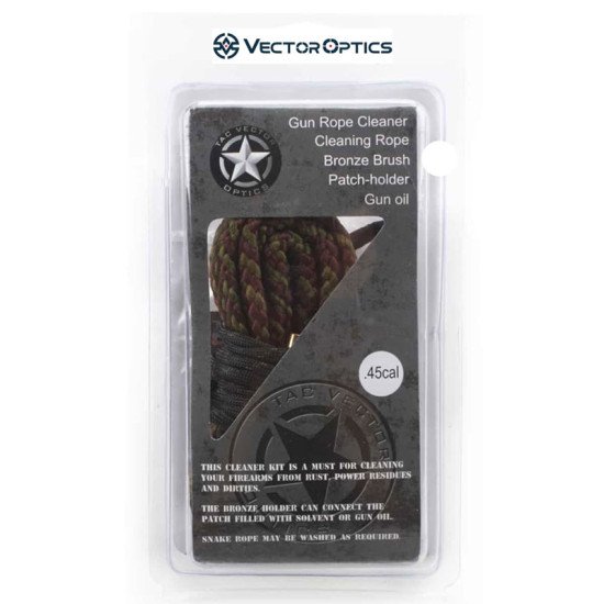 Vector Optics .45 Bore Snake Gun Cleaning with Bronze Brush Vector Optics .45 Bore Snake Gun Cleaning with Bronze Brush