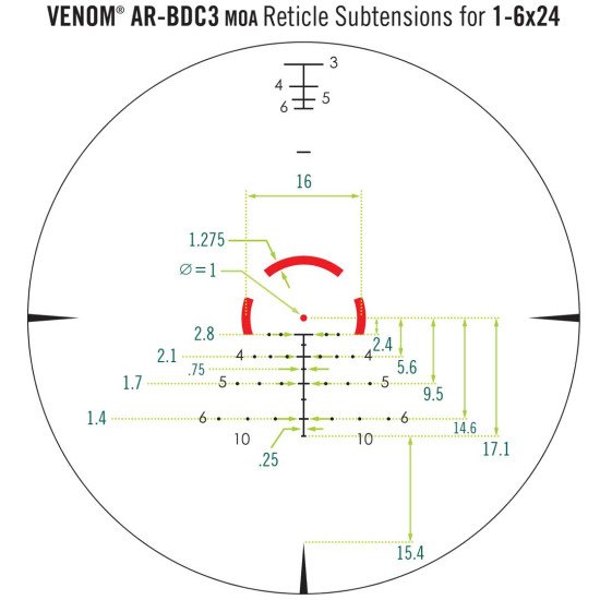 Vortex Optics Venom® 1-6x24 SFP AR-BDC3 (MOA) Reticle | 30mm Tube
