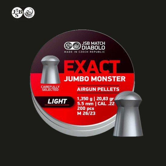 JSB Exact Jumbo Monster Light Cal .22 with 20.83 Gr JSB Exact Jumbo Monster Light Cal .22 with 20.83 Gr
