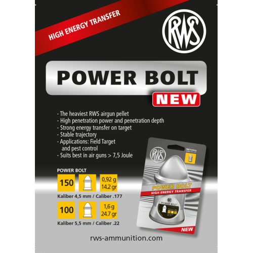 RWS Power Bolt Pellet 0.92g .177 Cal. RWS Power Bolt Pellet 0.92g .177 Cal.