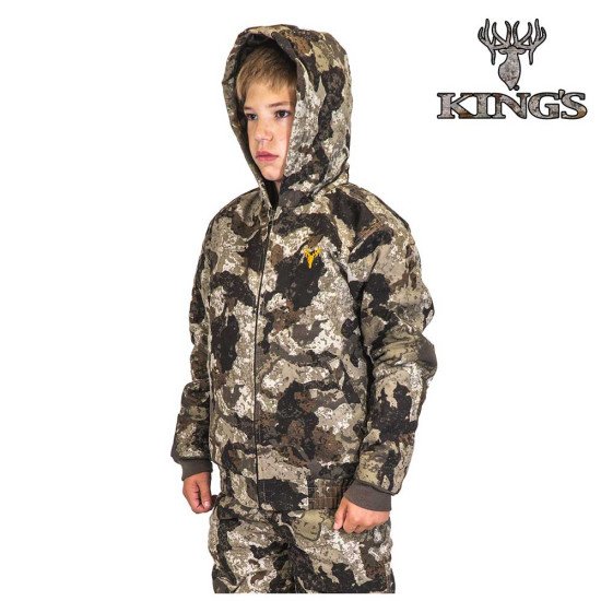 Kings Camo Youth Insulated Twill Veil Camo Hunting Jacket with Cotton Shell Kings Camo Youth Insulated Twill Veil Camo Hunting Jacket with Cotton Shell