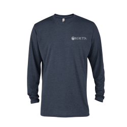 Beretta Platinum Adult Tri-Blend Long Sleeve Crew Neck T Shirt Navy Heather