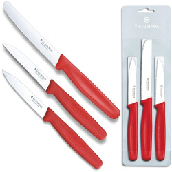 Victorinox Swiss Knife Paring Knife Set of 3 Red 5.1111.3