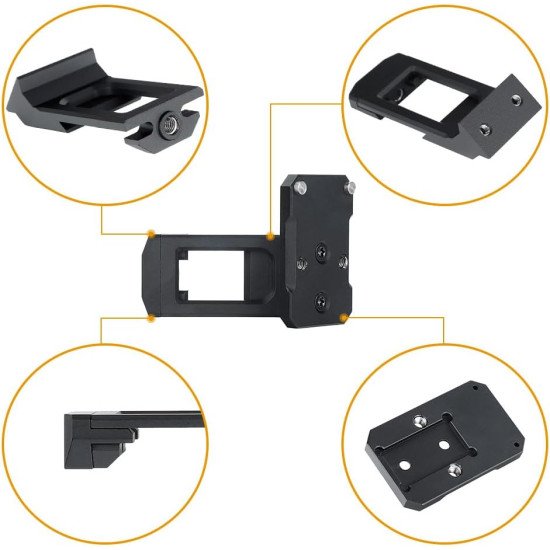 Ohhunt® 45° Canted Picatinny Mount Red Dot Adapter Plate for RMR Footprint Optics Holosun 407C/507C/508T & Trijicon RMR/SRO