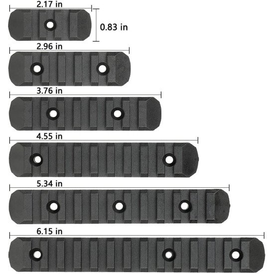 Ohhunt® Resin Picatinny Rail Section Set fit M-lok & KeyMod 6 Pcs