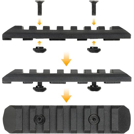 Ohhunt® Resin Picatinny Rail Section Set fit M-lok & KeyMod 6 Pcs