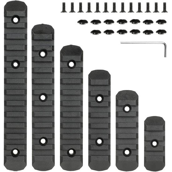 Ohhunt® Resin Picatinny Rail Section Set fit M-lok & KeyMod 6 Pcs