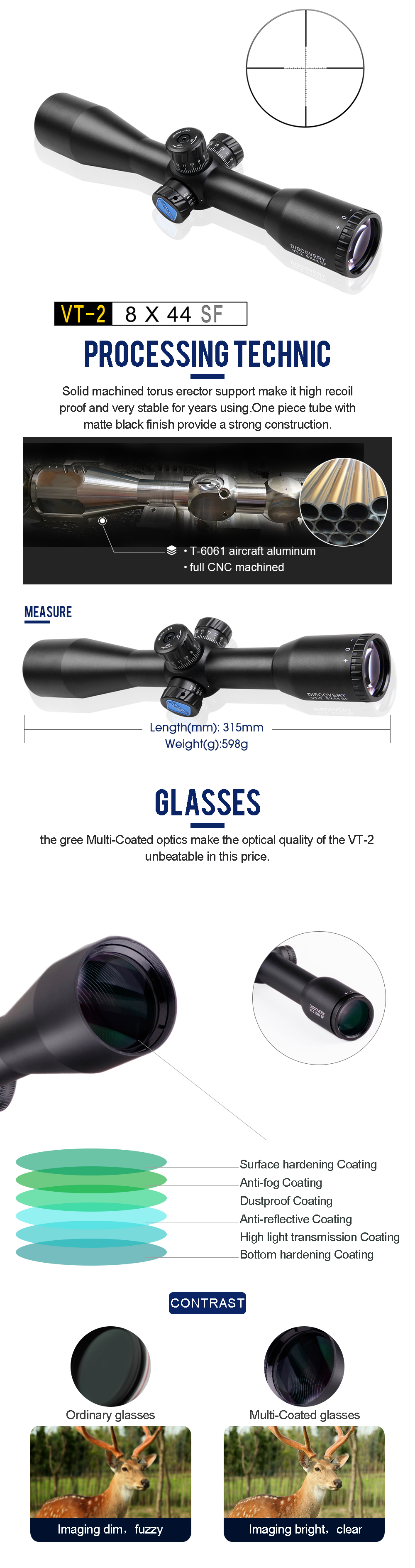 DISCOVERYopticalsightVT-28X44SFRiflescopeswithMilDotReticleHuntingriflescope-32487656661