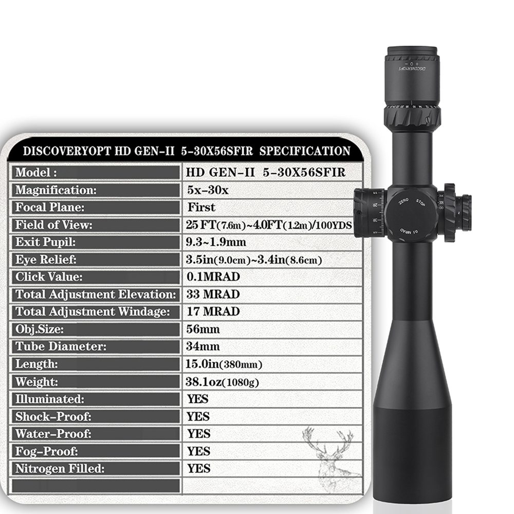 Discovery-Optical-Sight-HD-GEN2-5-3056SFIR-FFP-ZEROSTOP-Hunting-Competition-Long