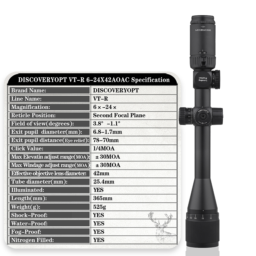 Eclaire-Bon-Marche-Field-Discovery-Scopes-VT-R-6-24X42-AOAC-Objet-Focus-Super-Mi