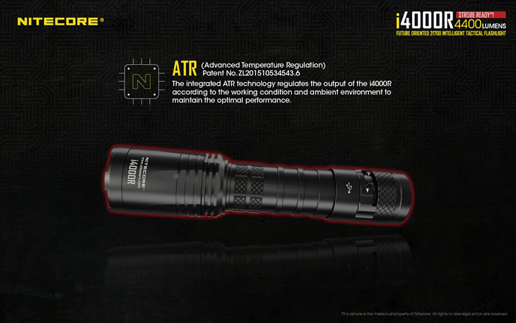 FreeshippingNITECOREi4000RIntelligentUSBRechargeableUltra-BrightTacticalLEDFlashlight4400Lmwith21700-4000604889349