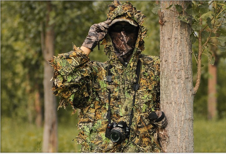 HuntingGhillieSuit3DCamoBionicLeafCamouflageJungleWoodlandManteauHuntingoutfitClothingDurablecostume-1000008507391