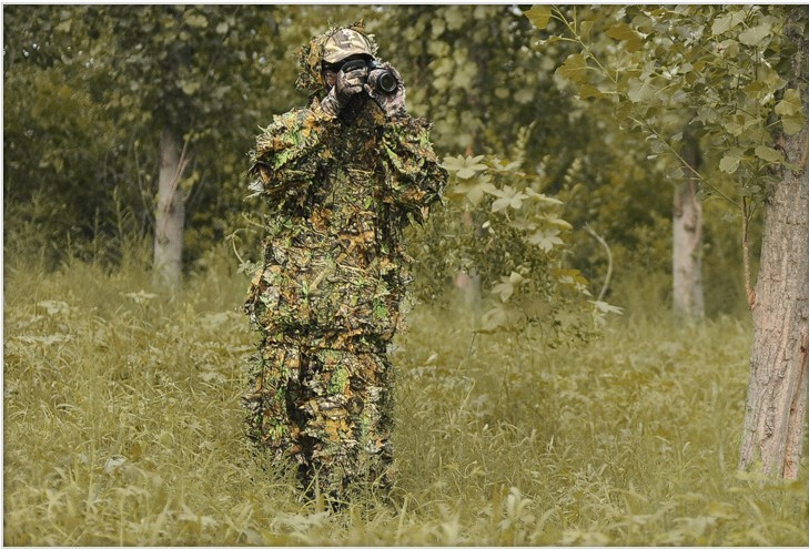 HuntingGhillieSuit3DCamoBionicLeafCamouflageJungleWoodlandManteauHuntingoutfitClothingDurablecostume-1000008507391