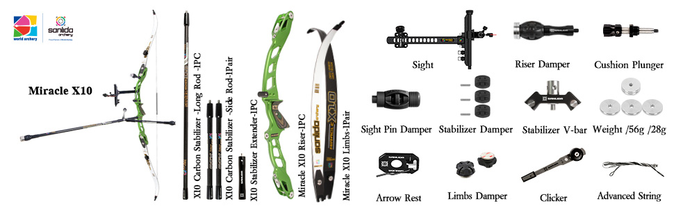Miracle-10-Olympic-ILF-Recurve-Bow-for-Competition-Target-Shooting-Green-ILF-Ris