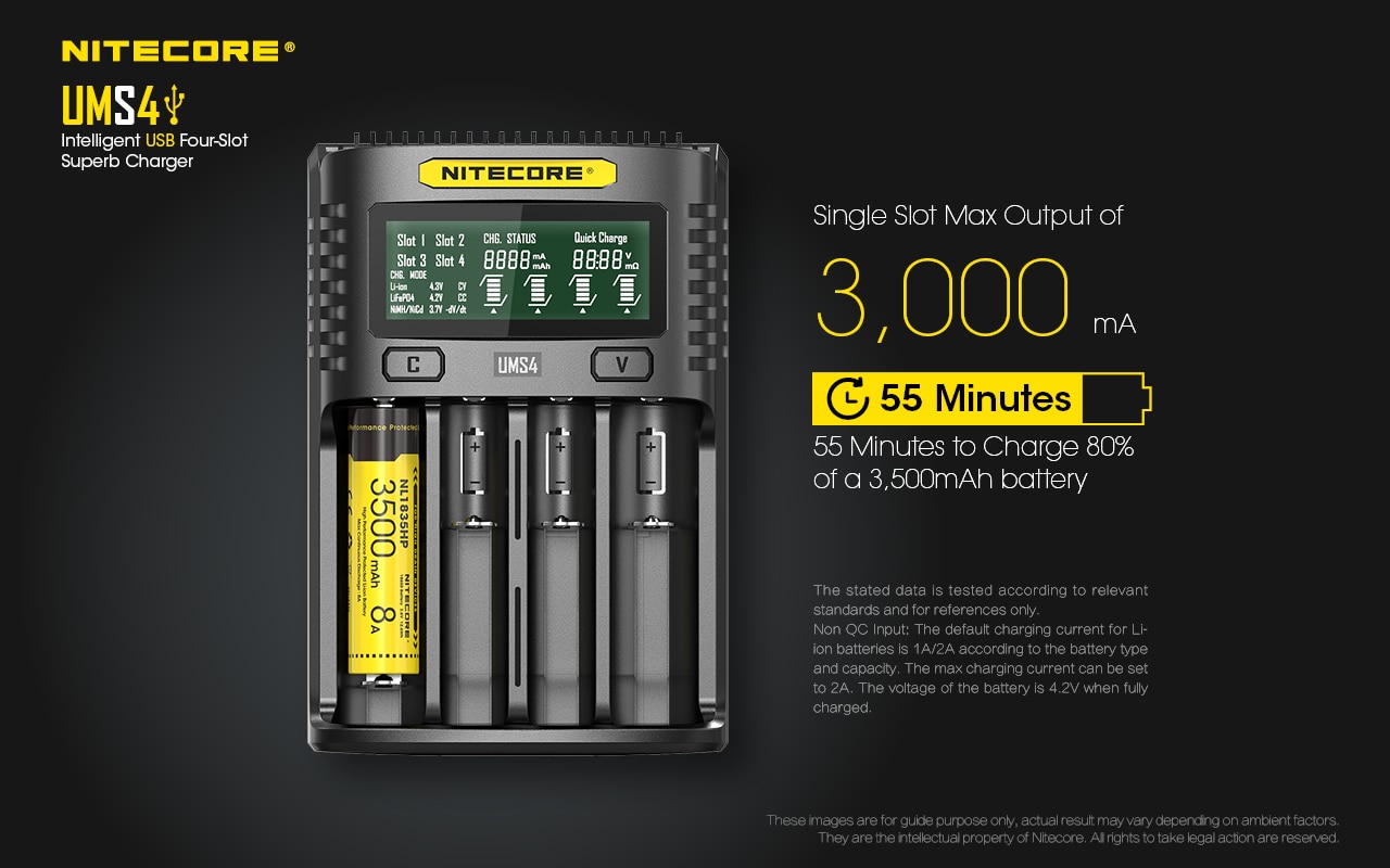 NITECORE-UMS4-Quatre-Emplacements-Intelligent-Chargeur-De-Batterie-USB-4A-QC-Charge-Rapide-Superbe-Chargeur-Pour-18650-14500-26650-21700-AA-AAA-1005002981603769