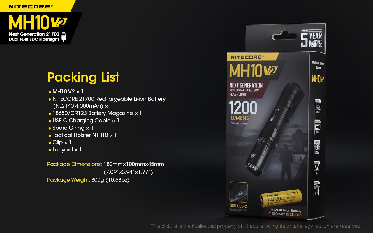 NITECORE-lampe-de-poche-Led-Rechargeable-Ultra-legere-MH10-V2-1200Lumens-utilise-un-CREE-XP-L2-V6-avec-batterie-18650-4000mAh-1005003083786672