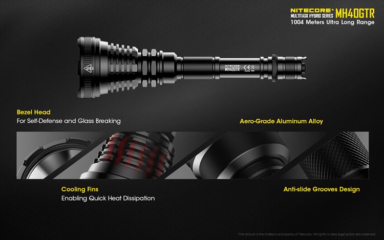NITECOREMH40GTRwith2x18650Batteries1200LumenUltraLongRange1004MHuntingSearchTorchTacticalRechargeabl-32950172378