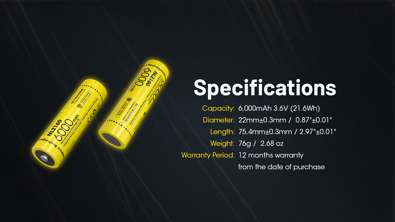 Nitecore-Batterie-aste-Eddie-Ion-NL2160-6000mAh-Haute-capacite-36V-21700