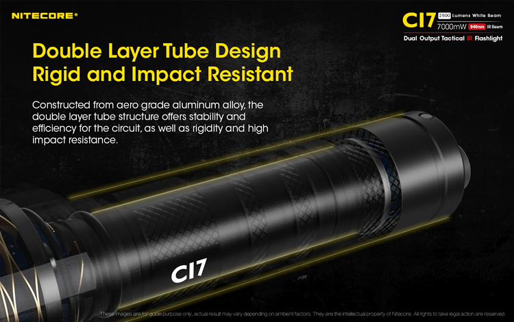 NitecoreCI7DualOutputTacticalIRFlashlight4xCREEXP-G3S34xSST-10-IRLEDs18650HuntingOutdoorCampingFreeS-4000185665007