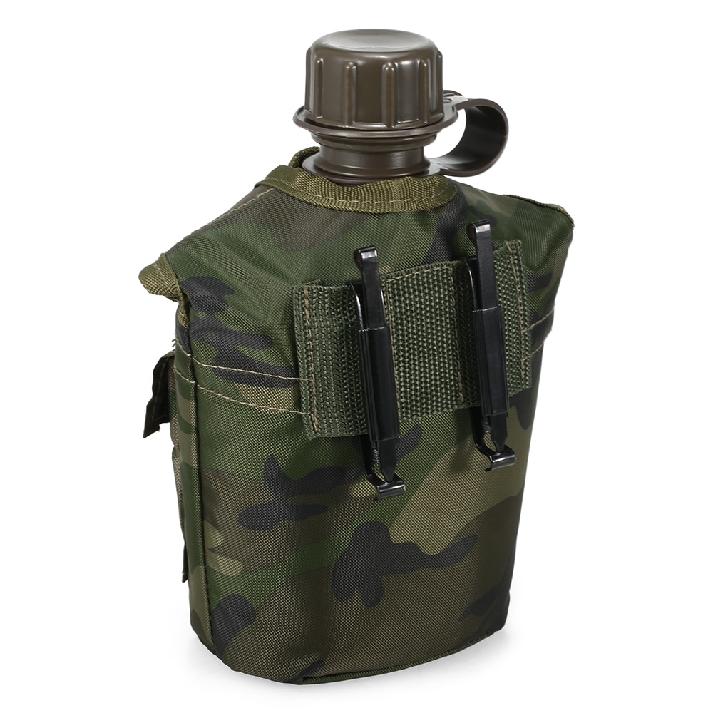 OutdoorMilitaryCanteenBottleCampingHikingBackpackingSurvivalWaterBottleKettlewithCover-4000086853192