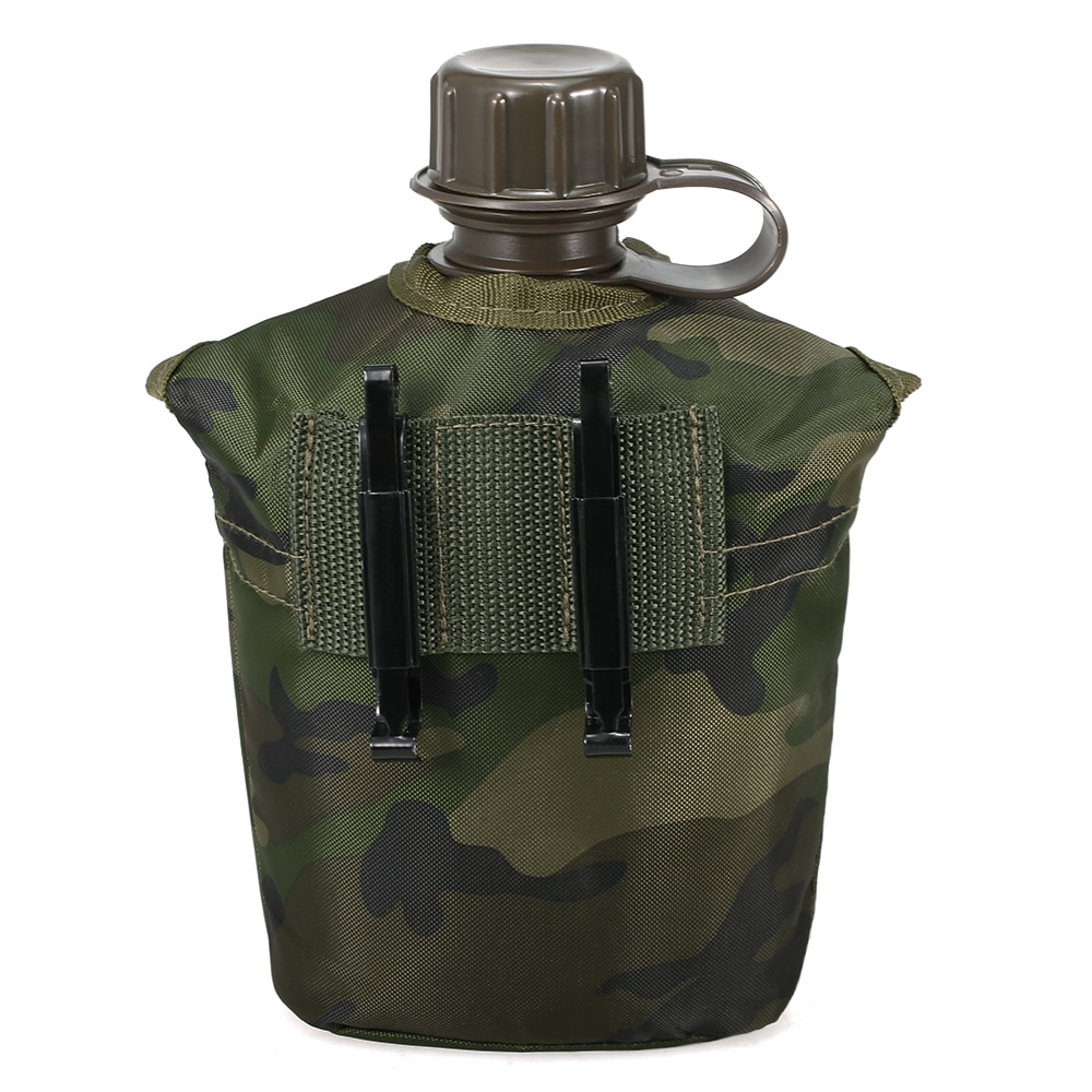 OutdoorMilitaryCanteenBottleCampingHikingBackpackingSurvivalWaterBottleKettlewithCover-4000086853192