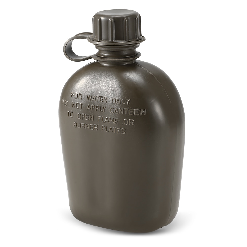 OutdoorMilitaryCanteenBottleCampingHikingBackpackingSurvivalWaterBottleKettlewithCover-4000086853192