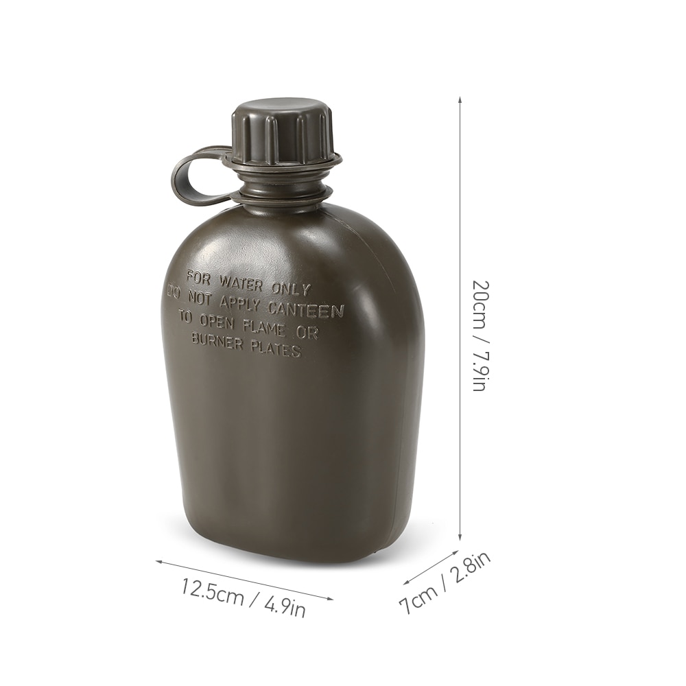 OutdoorMilitaryCanteenBottleCampingHikingBackpackingSurvivalWaterBottleKettlewithCover-4000086853192