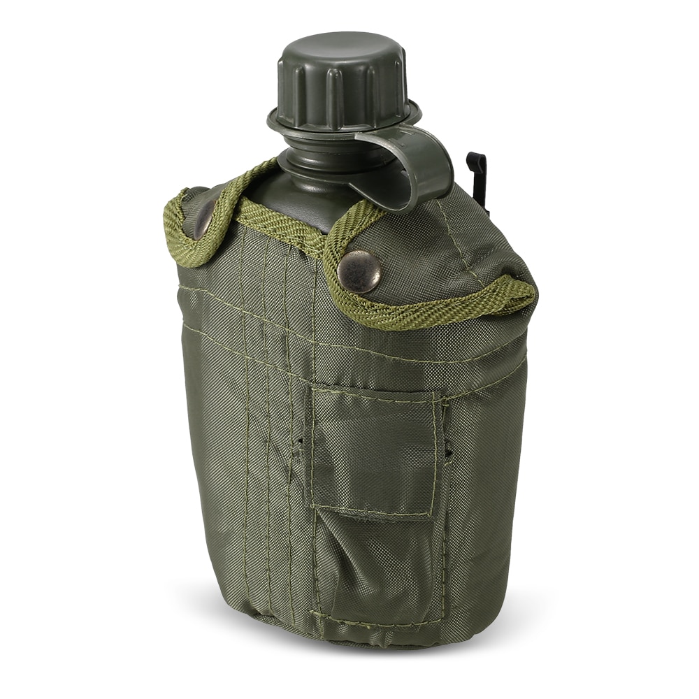 OutdoorMilitaryCanteenBottleCampingHikingBackpackingSurvivalWaterBottleKettlewithCover-4000086853192