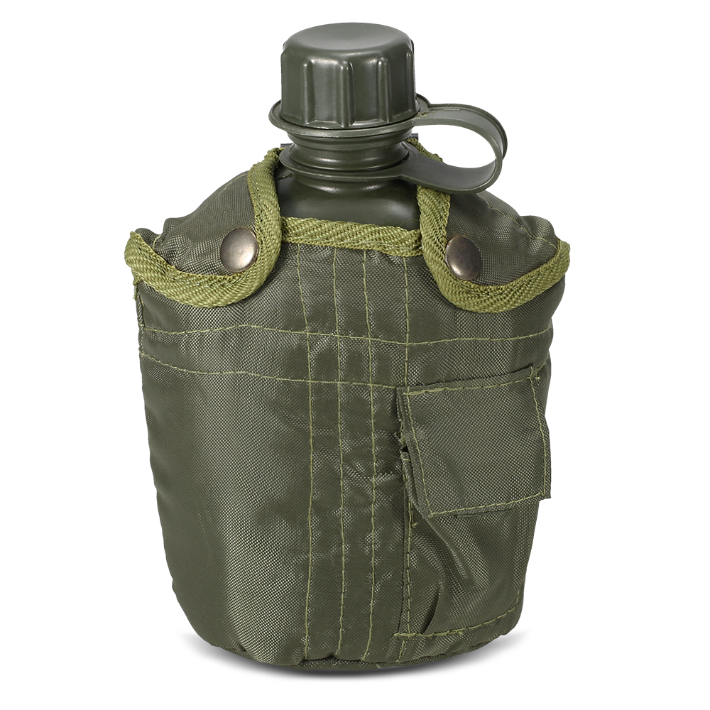 OutdoorMilitaryCanteenBottleCampingHikingBackpackingSurvivalWaterBottleKettlewithCover-4000086853192