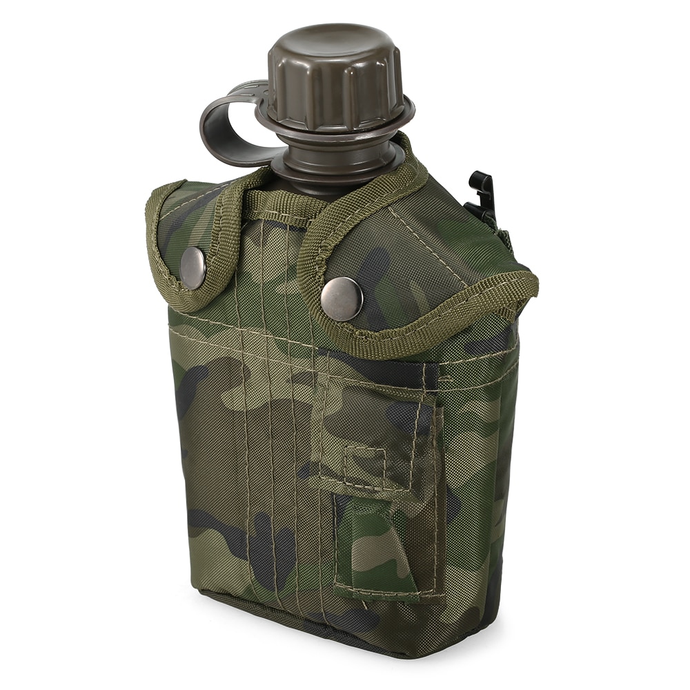 OutdoorMilitaryCanteenBottleCampingHikingBackpackingSurvivalWaterBottleKettlewithCover-4000086853192