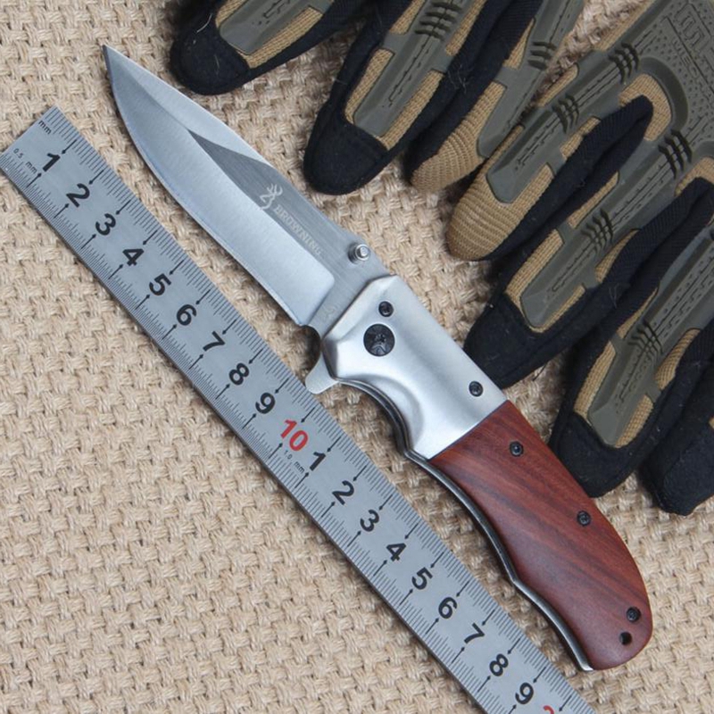 PocketknifeBrowningDA51FoldingKnife3Cr13MovBladeRedwoodSteelHandleOutdoorSurvivalTacticalCampingKnif-32852771645