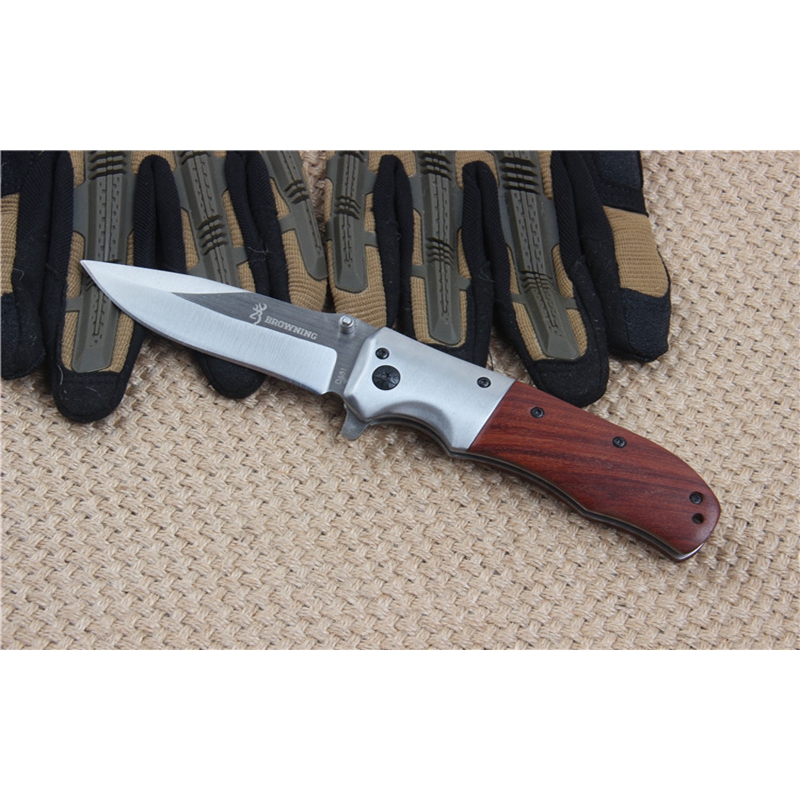 PocketknifeBrowningDA51FoldingKnife3Cr13MovBladeRedwoodSteelHandleOutdoorSurvivalTacticalCampingKnif-32852771645