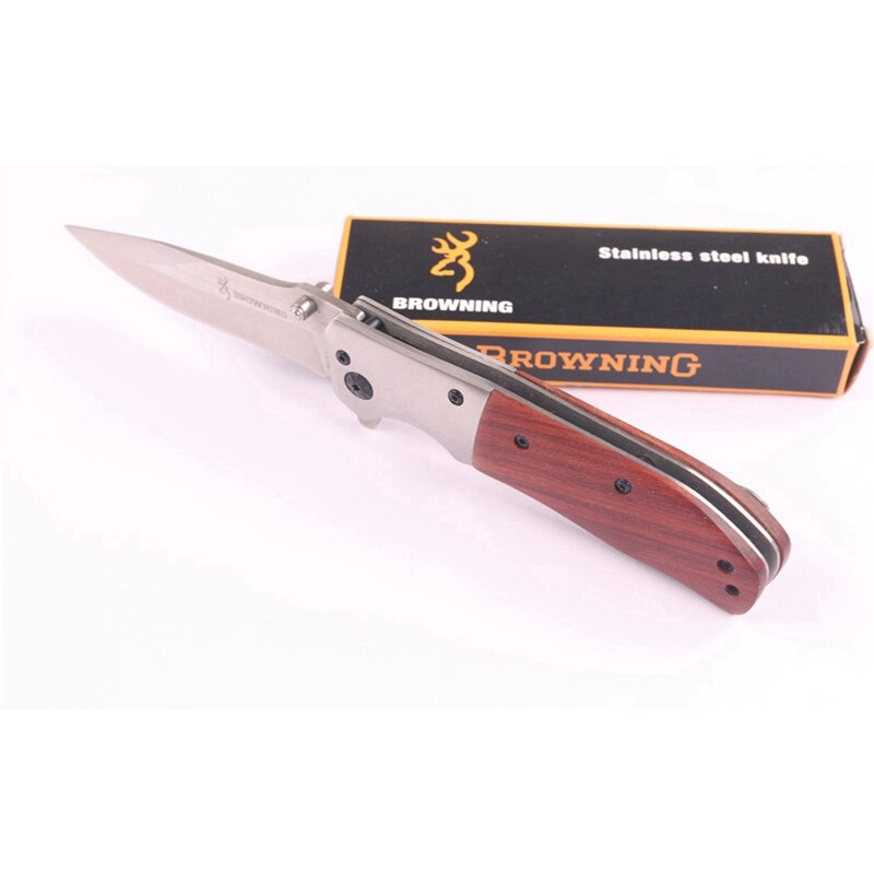 PocketknifeBrowningDA51FoldingKnife3Cr13MovBladeRedwoodSteelHandleOutdoorSurvivalTacticalCampingKnif-32852771645