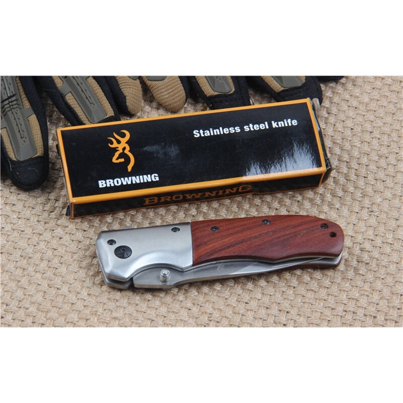 PocketknifeBrowningDA51FoldingKnife3Cr13MovBladeRedwoodSteelHandleOutdoorSurvivalTacticalCampingKnif-32852771645