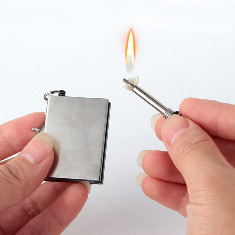 Portable-Fire-Starter-Flint-Matches-Lighter-Metal-Outdoor-Camping-Hiking-Instant